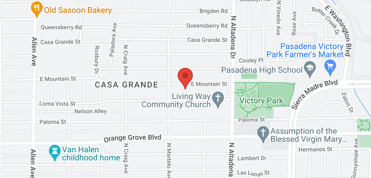 map of 2354 N Mountain Pasadena, CA 91104